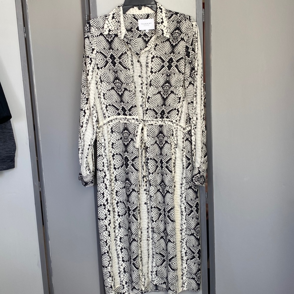 The Shirt by Rochelle Behrens Long Sleeve Dress Snake Python Print Sz. L